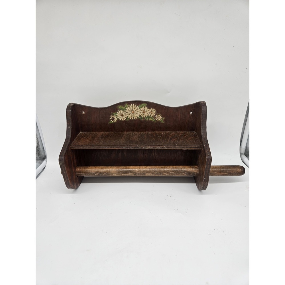 Vintage Cottagecore Wooden Shelf And Hand Towel Hanger Handmade
